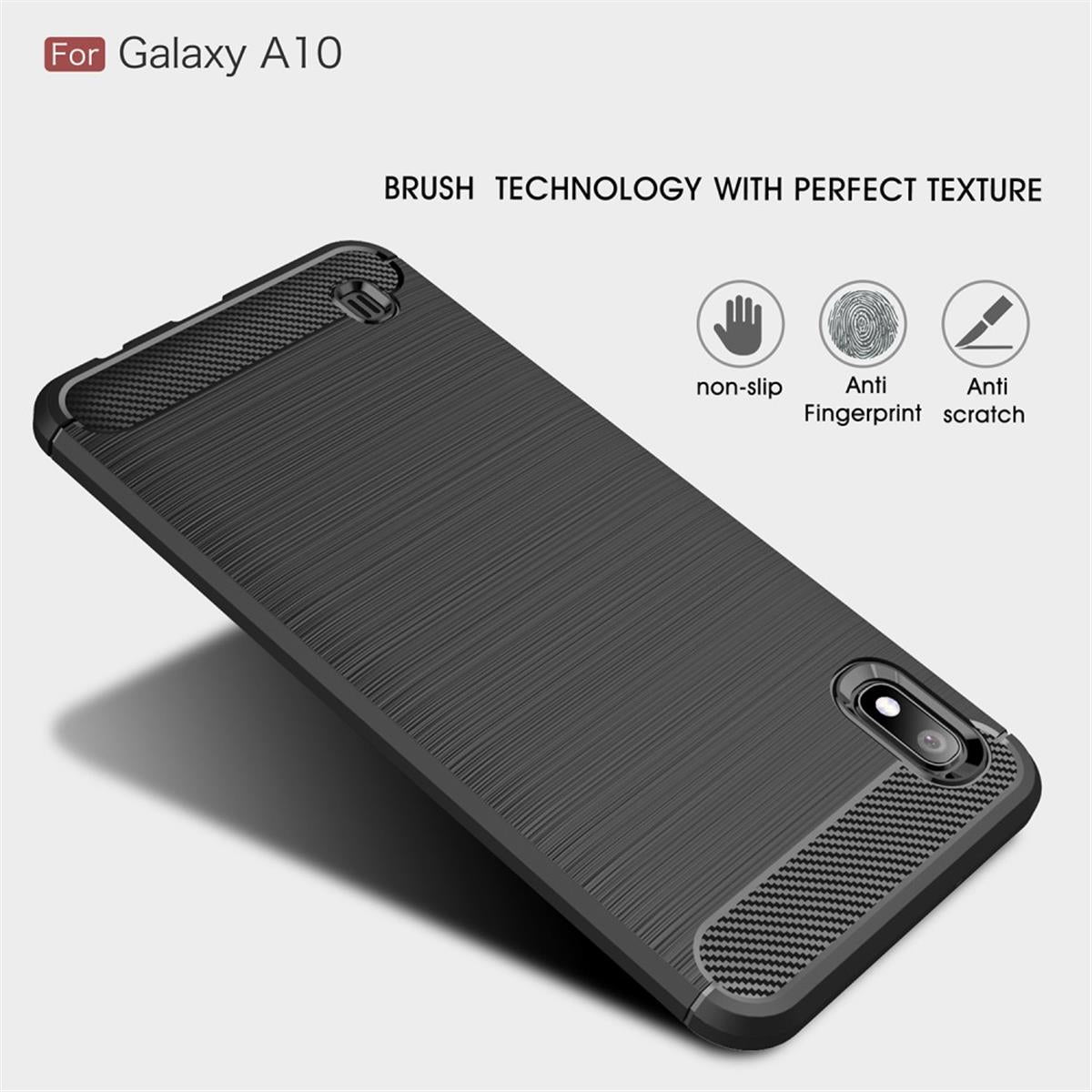 Hülle für Samsung Galaxy A10 Handyhülle Schutzhülle Silikon Case Carbon farben