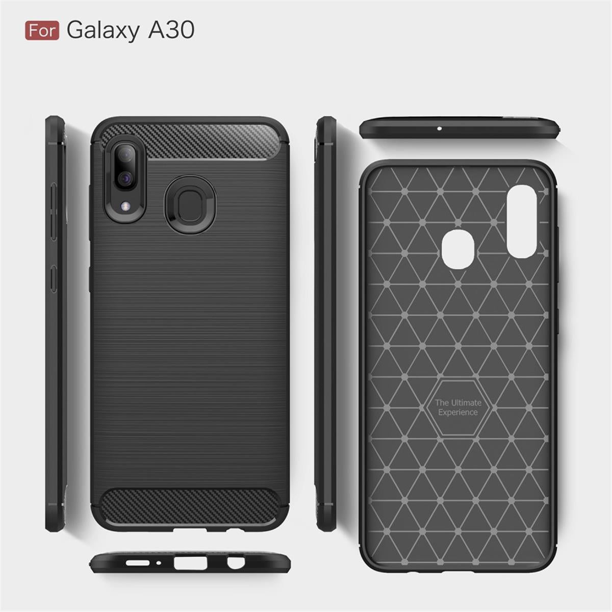 Hülle für Samsung Galaxy A30 Handyhülle Schutzhülle Silikon Case Carbon Farben