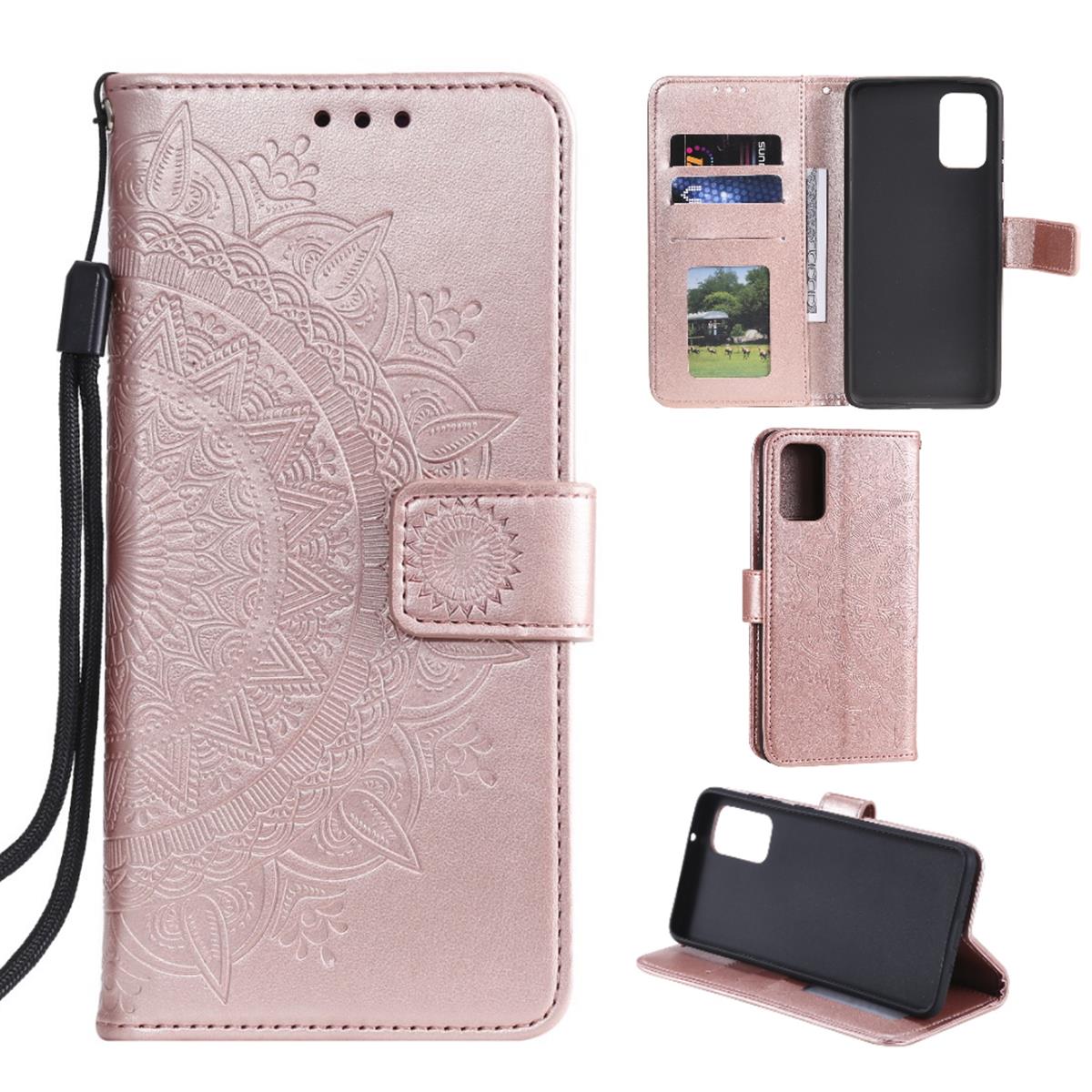 Hülle für Samsung Galaxy S20 Handyhülle Flip Case Schutzhülle Mandala Rosegold