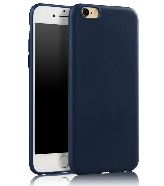 Hülle für Apple iPhone 8 / 7 Handy Case Silikon Cover Tasche Bumper Matt Blau