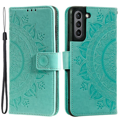 Hülle für Samsung Galaxy S21 FE Handyhülle Flip Case Cover Etui Mandala Grün