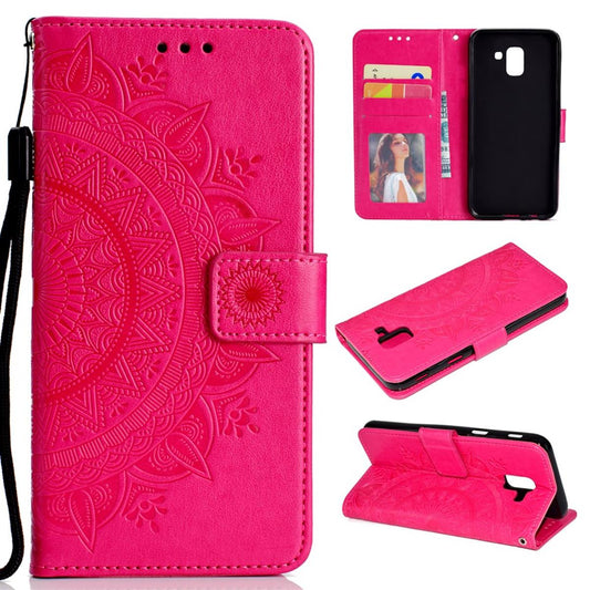 Hülle für Samsung Galaxy J6 2018 Handyhülle Flip Case Cover Etui Mandala Pink