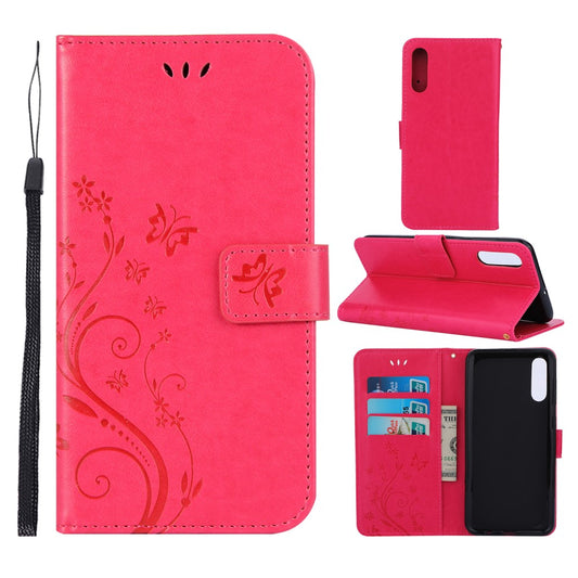 Hülle für Samsung Galaxy A50/A30s Handyhülle Flip Case Handytasche Schmetterling Pink