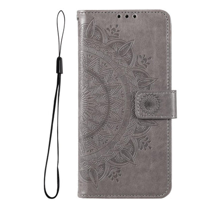 Hülle für Google Pixel 6 Handyhülle Tasche Flip Case Cover Etui Mandala Grau