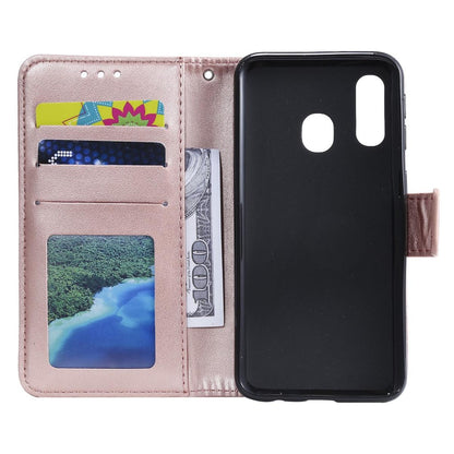 Hülle für Samsung Galaxy A40 Handyhülle Schutz Tasche Flip Case Cover Mandala Rosegold