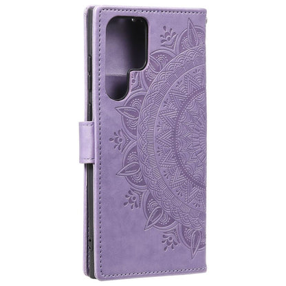 Hülle für Samsung Galaxy S22 Ultra Handyhülle Flip Case Cover Etui Mandala Lila