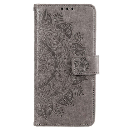 Hülle für Samsung Galaxy M53 5G Handyhülle Flip Case Cover Etui Mandala Grau