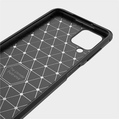 Hülle für Samsung Galaxy A12/M12 Handyhülle Silikon Cover Case Etui Carbonfarben