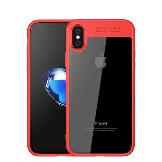Hülle für Apple iPhone X/Xs Hybrid Deluxe Case Acryl Backcover with TPU Rot