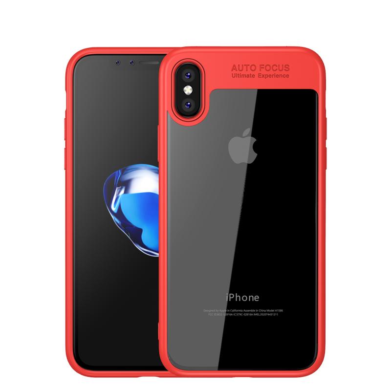 Hülle für Apple iPhone X/Xs Hybrid Deluxe Case Acryl Backcover with TPU Rot