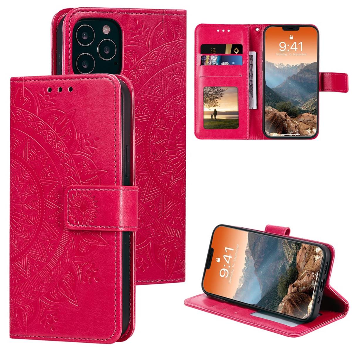Hülle für Apple iPhone 12 Pro Max Handyhülle Flip Case Cover Handy Mandala Pink
