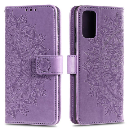 Hülle für Samsung Galaxy A02s Handy Tasche Flip Case Cover Etui Mandala Lila