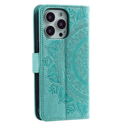 Hülle für Apple iPhone 14 Pro Max Handyhülle Flip Case Schutzhülle Mandala Grün