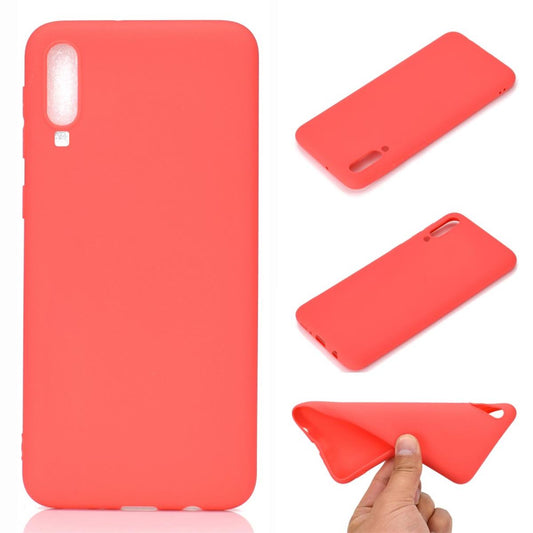 Hülle für Samsung Galaxy A70 Handyhülle Silikon Case Schutzhülle Cover matt Rot