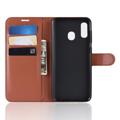 Hülle für Samsung Galaxy A20e Handyhülle Schutz Tasche Flip Case Schutzhülle Cover Braun