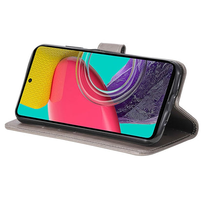 Hülle für Samsung Galaxy M53 5G Handyhülle Flip Case Cover Etui Mandala Grau