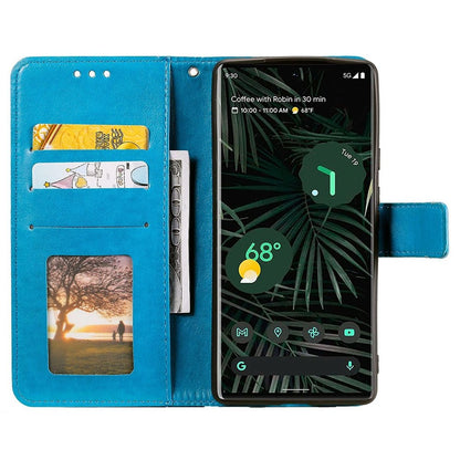 Hülle für Google Pixel 7 Pro Handyhülle Flip Case Schutzhülle Mandala Blau