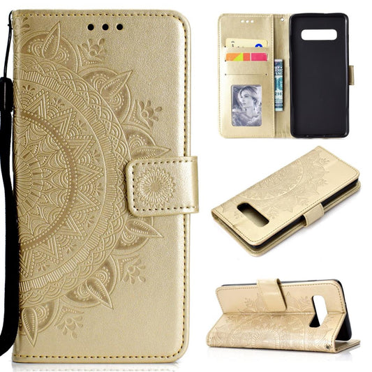 Hülle für Samsung Galaxy S10+ (Plus) Handyhülle Case Schutzhülle Mandala Gold