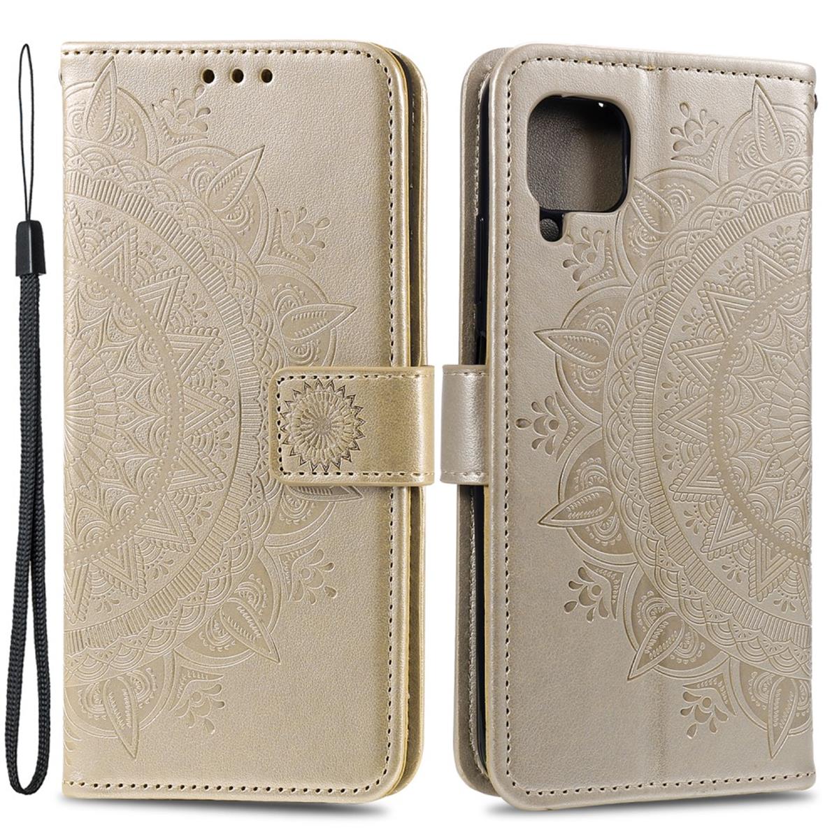 Hülle für Samsung Galaxy A22 4G Handyhülle Flip Case Cover Tasche Mandala Gold