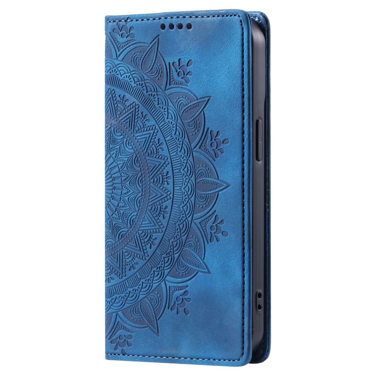 Hülle für Samsung Galaxy S24 Handyhülle Flip Case Cover Tasche Etui Mandala Blau