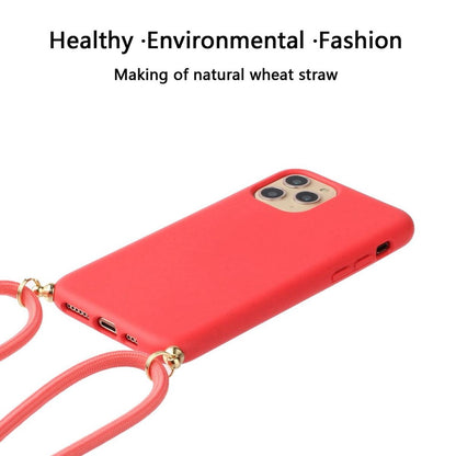 Hülle für Apple iPhone 14 Pro Max Handyhülle Silikon Case Handykette Band Rot