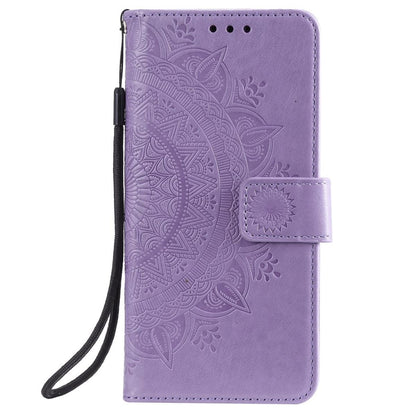 Hülle für Samsung Galaxy A02s Handy Tasche Flip Case Cover Etui Mandala Lila