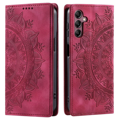 Hülle für Samsung Galaxy S24 Handyhülle Flip Case Cover Tasche Etui Mandala Rot