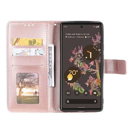 Hülle für Google Pixel 6 Handyhülle Tasche Flip Case Cover Etui Mandala Rosegold