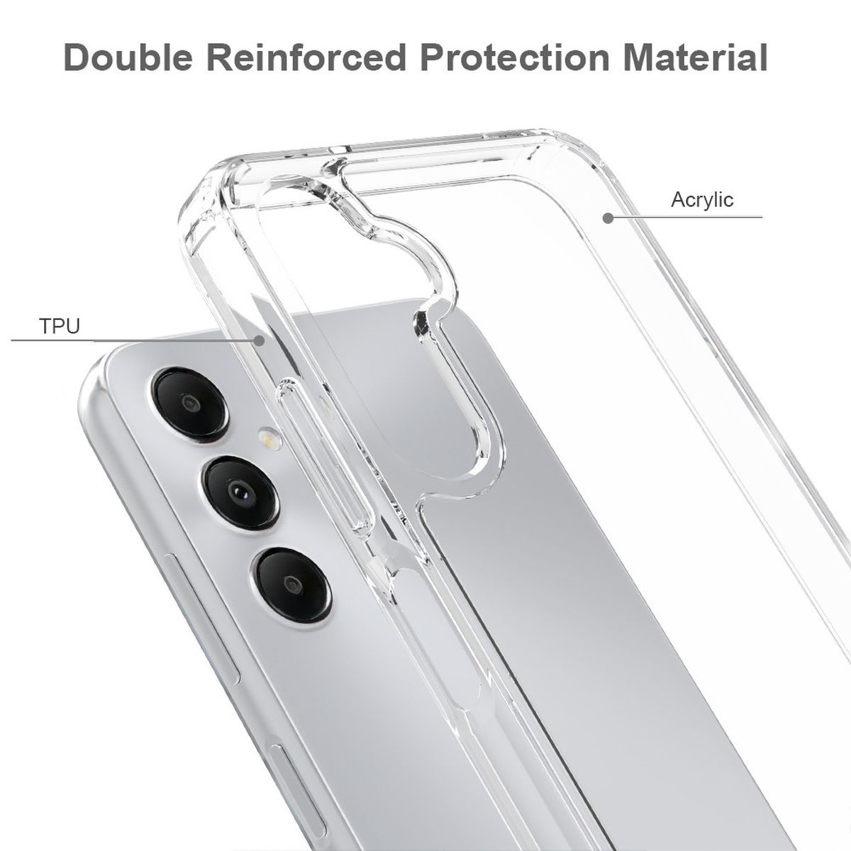 Hülle für Samsung Galaxy A05s 4G Handy Case Hybrid Silikon Bumper Cover Klar