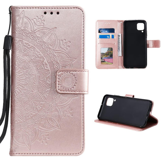 Hülle für Samsung Galaxy A12/M12 Handyhülle Flip Case Cover Mandala Rosegold