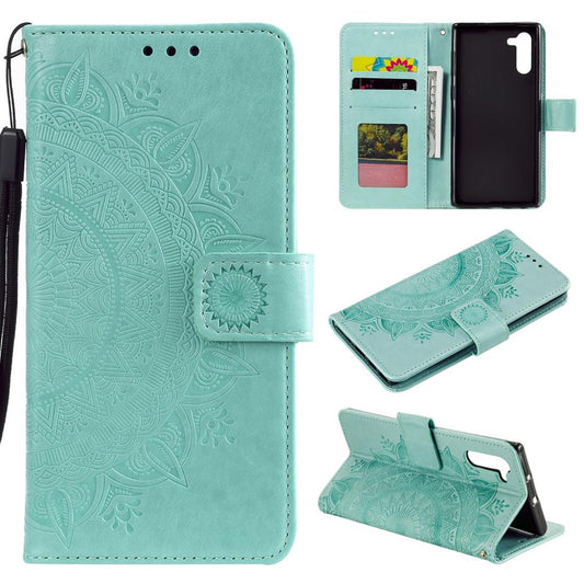 Hülle für Samsung Galaxy Note10 Handyhülle Flip Case Schutzhülle Mandala Grün