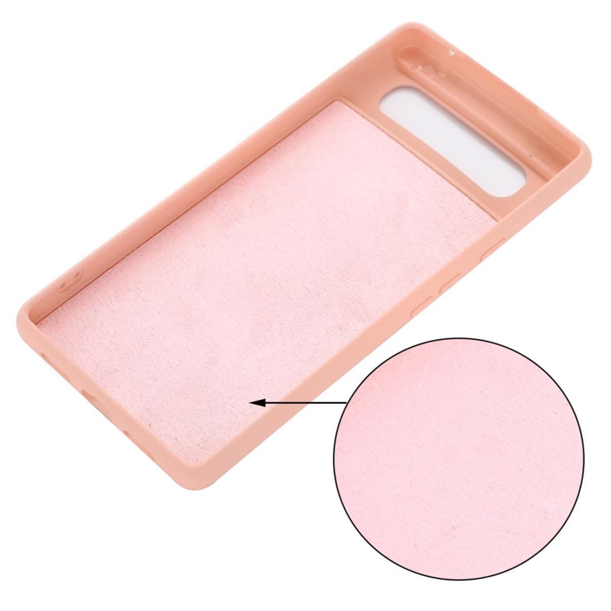 Hülle für Google Pixel 6 Handyhülle Silikon Case Cover Bumper Etui Matt Rosa