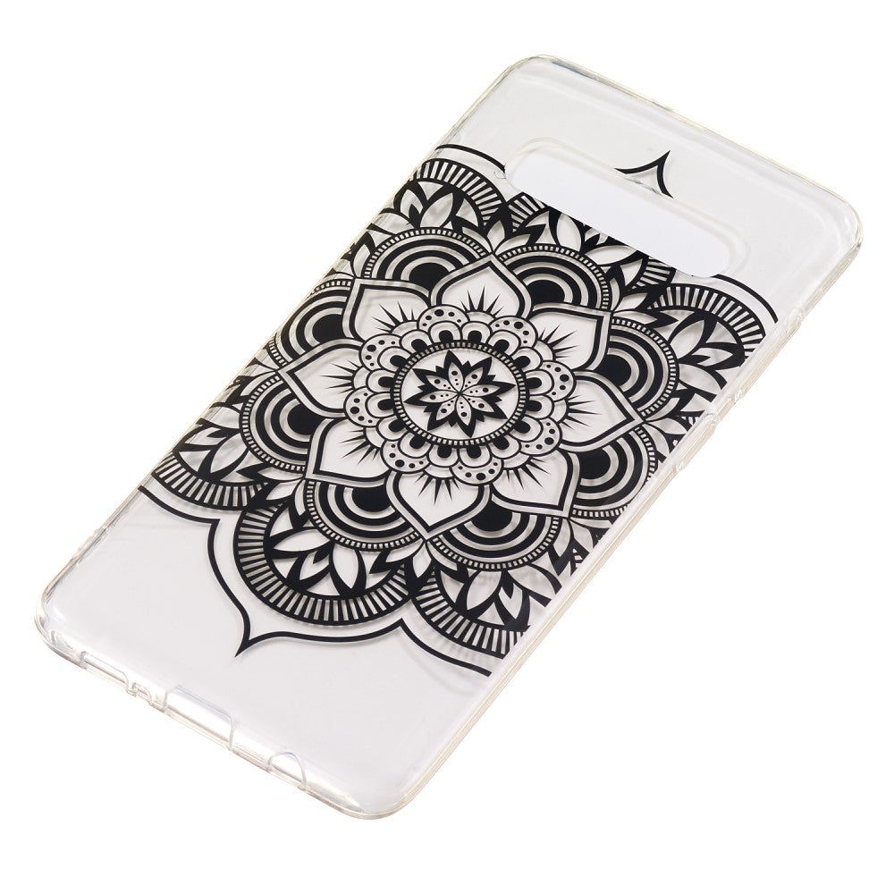 Hülle für Samsung Galaxy S10+ (Plus) Handy Silikon Case Cover Mandala schwarz