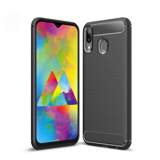 Hülle für Samsung Galaxy M20 Handyhülle Schutzhülle Silikon Case Carbon Cover