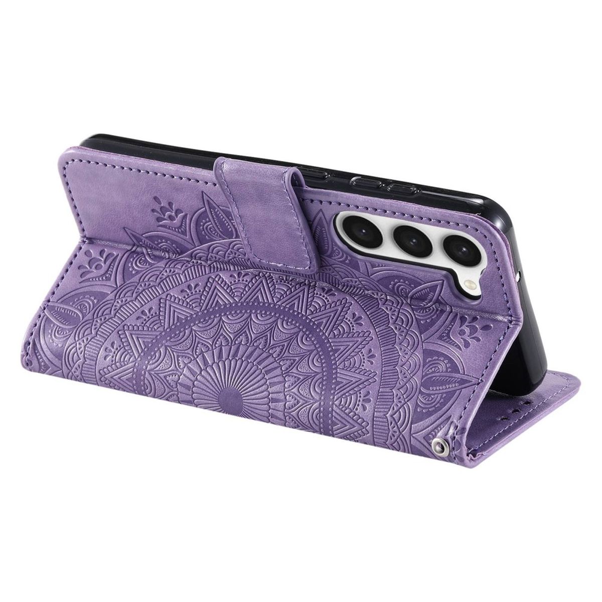 Hülle für Samsung Galaxy S23+ Handyhülle Flip Case Cover Tasche Mandala Lila