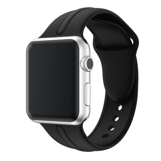 Sportarmband für Apple Watch 41/40/38mm Silikon Band Series 8/7/6/SE/5/4 Schwarz