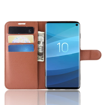 Hülle für Samsung Galaxy S10 Handyhülle Flip Case Schutzhülle Cover Braun
