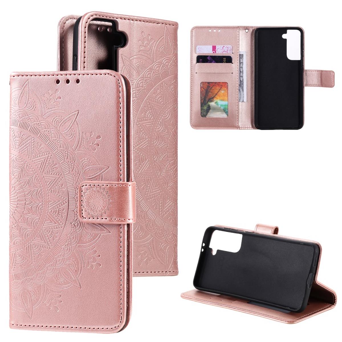 Hülle für Samsung Galaxy S21 Handyhülle Flip Case Cover Schutzhülle Tasche Mandala Rosegold