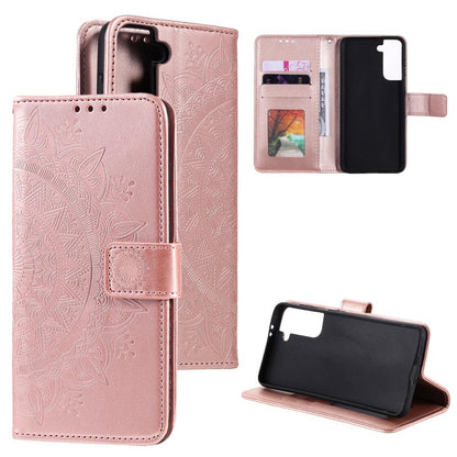 Hülle für Samsung Galaxy S21 Handyhülle Flip Case Cover Schutzhülle Tasche Mandala Rosegold
