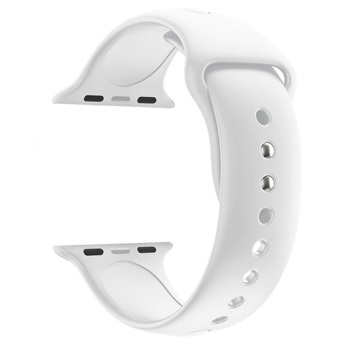 Sportarmband für Apple Watch 41/40/38mm Silikon Armband Series 8/7/6/SE/5/4 Weiß