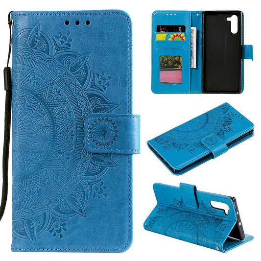 Hülle für Samsung Galaxy Note10 Handyhülle Flip Case Schutzhülle Mandala Blau
