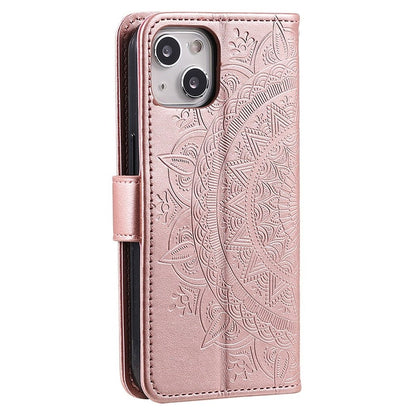 Hülle für Apple iPhone 14 Plus Handyhülle Flip Case Handy Cover Mandala Rosegold