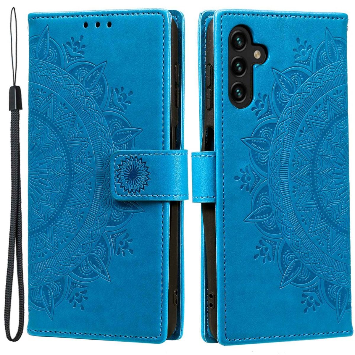 Hülle für Samsung Galaxy A54 5G Handyhülle Flip Case Cover Etui Mandala Blau