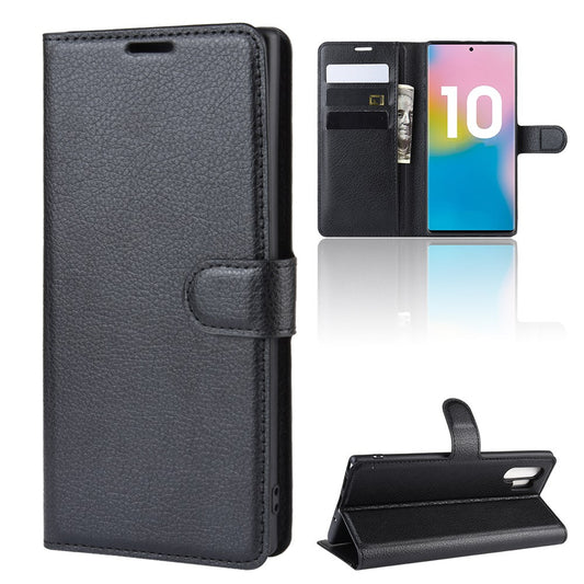 Hülle für Samsung Galaxy Note10+ (5G) Handyhülle Flip Case Schutz Cover Schwarz