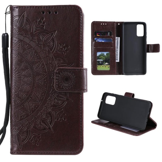 Hülle für Samsung Galaxy A72 Handyhülle Flip Case Cover Schutzhülle Tasche Mandala Braun