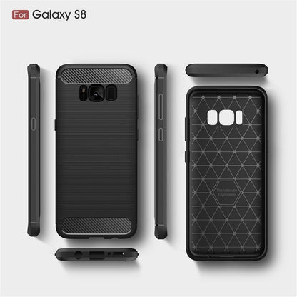 Hülle für Samsung Galaxy S8 Plus Handyhülle Silikon Cover Case Carbonfarben