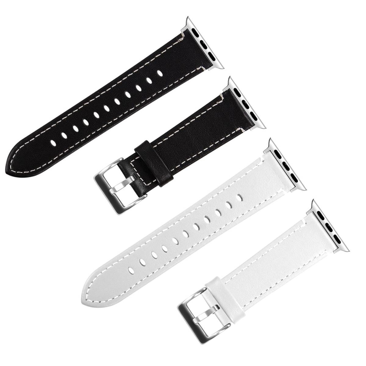 Leder Armband für Apple Watch 49/45/44/42mm Retro Series Ultra/8/7/6/SE/5/4 Weiß