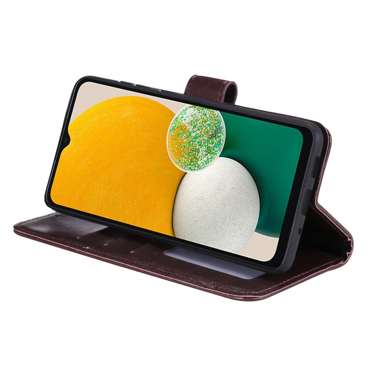 Hülle für Samsung Galaxy A13 4G Handyhülle Flip Case Cover Tasche Mandala Braun