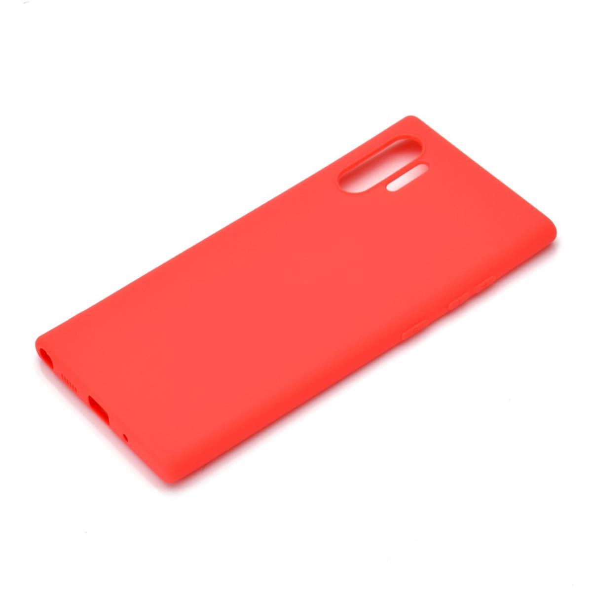 Hülle für Samsung Galaxy Note10+ (5G) Handyhülle Silikon Case Schutzhülle Cover matt rot