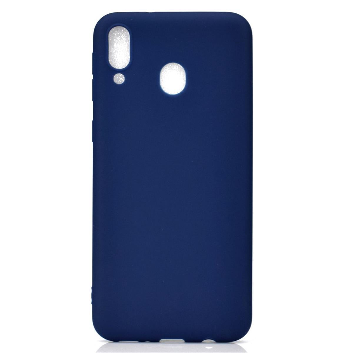 Hülle für Samsung Galaxy M20 Handyhülle Silikon Case Cover Handytasche matt Blau